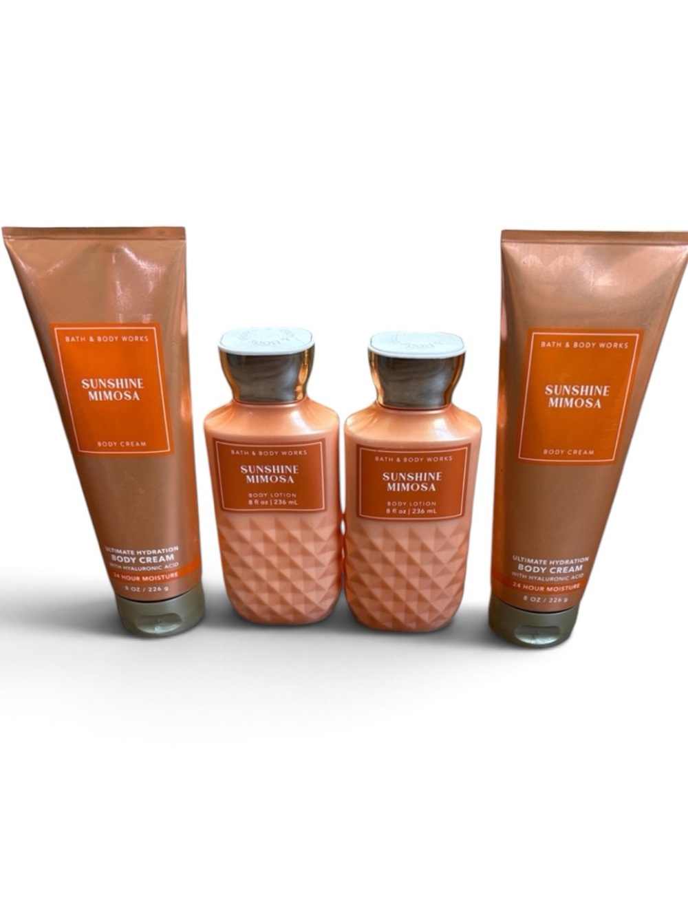Bath & Body Works Sunshine Mimosa Body Cream & Lotion Set of 4 NEW